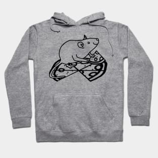 Rat with Pizza Outline Hoodie